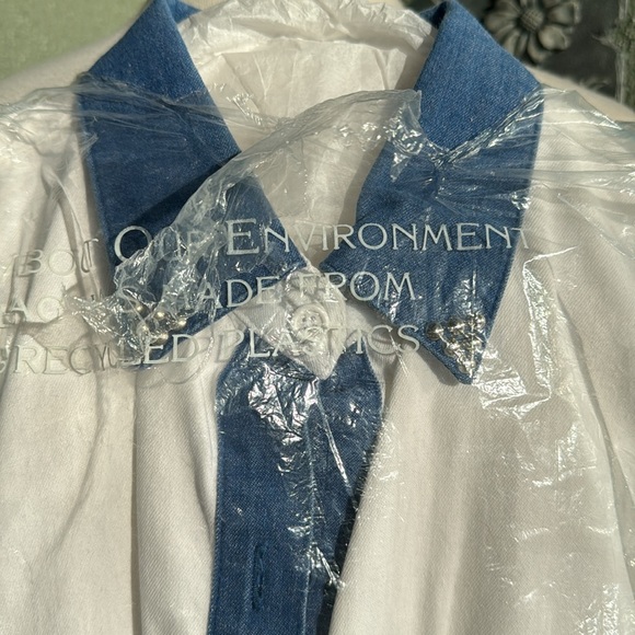 Spencer Creations Tucson AZ Vintage 90s Contrast Medium Denim Button Up - Picture 2 of 15